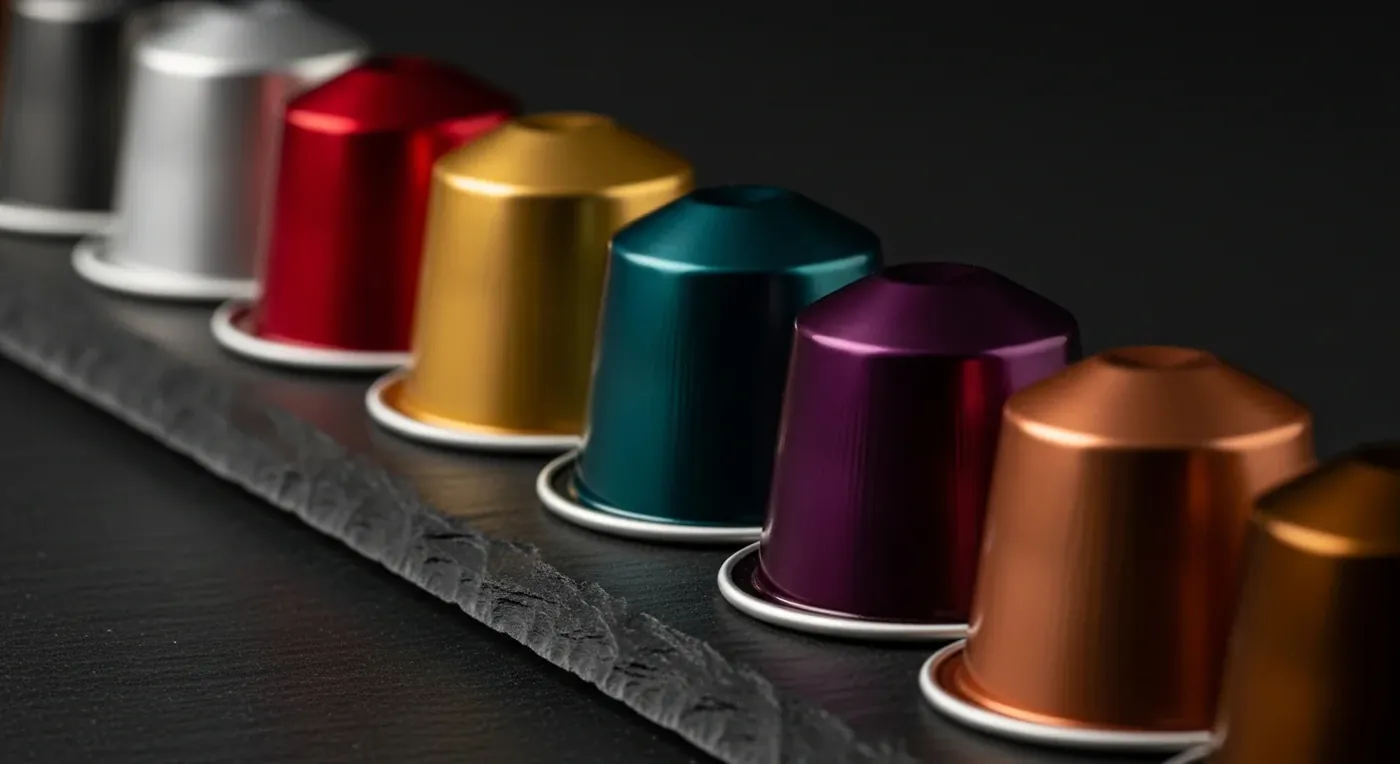 Капсулы Nespresso Original — алюминиевые цветные купола