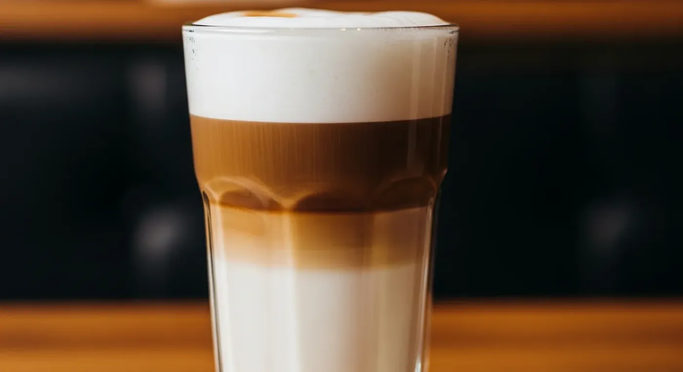LATTE MACCHIATO — налить эспрессо через пену