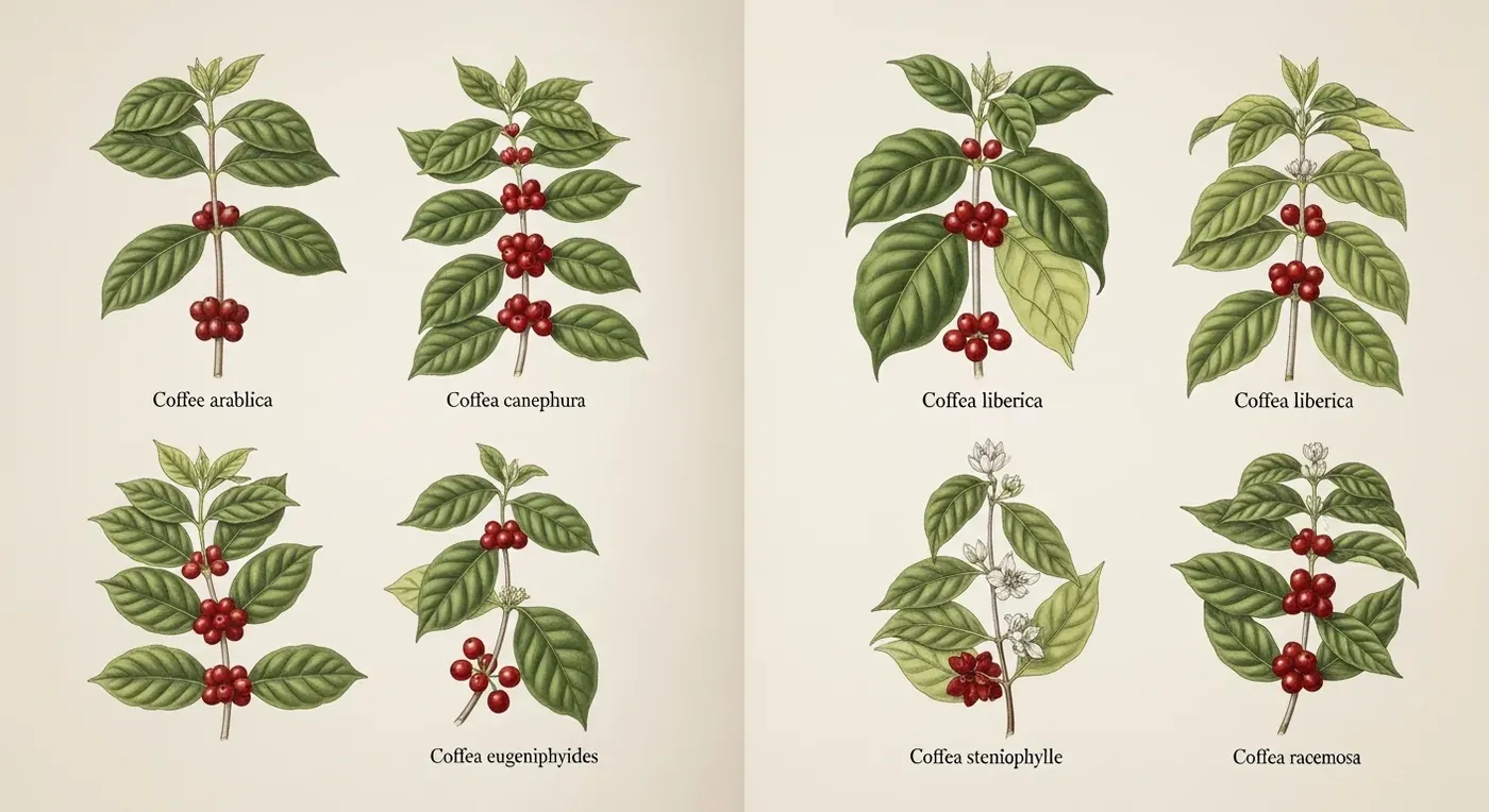 Coffea — ботанический род, более 125 видов в природе
