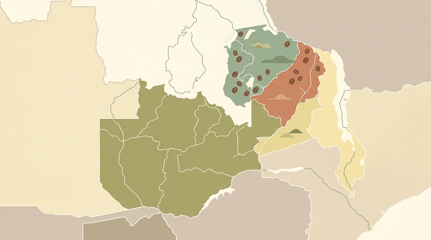Карта кофейных регионов Замбии — Northern Province, Mafinga Hills, Muchinga